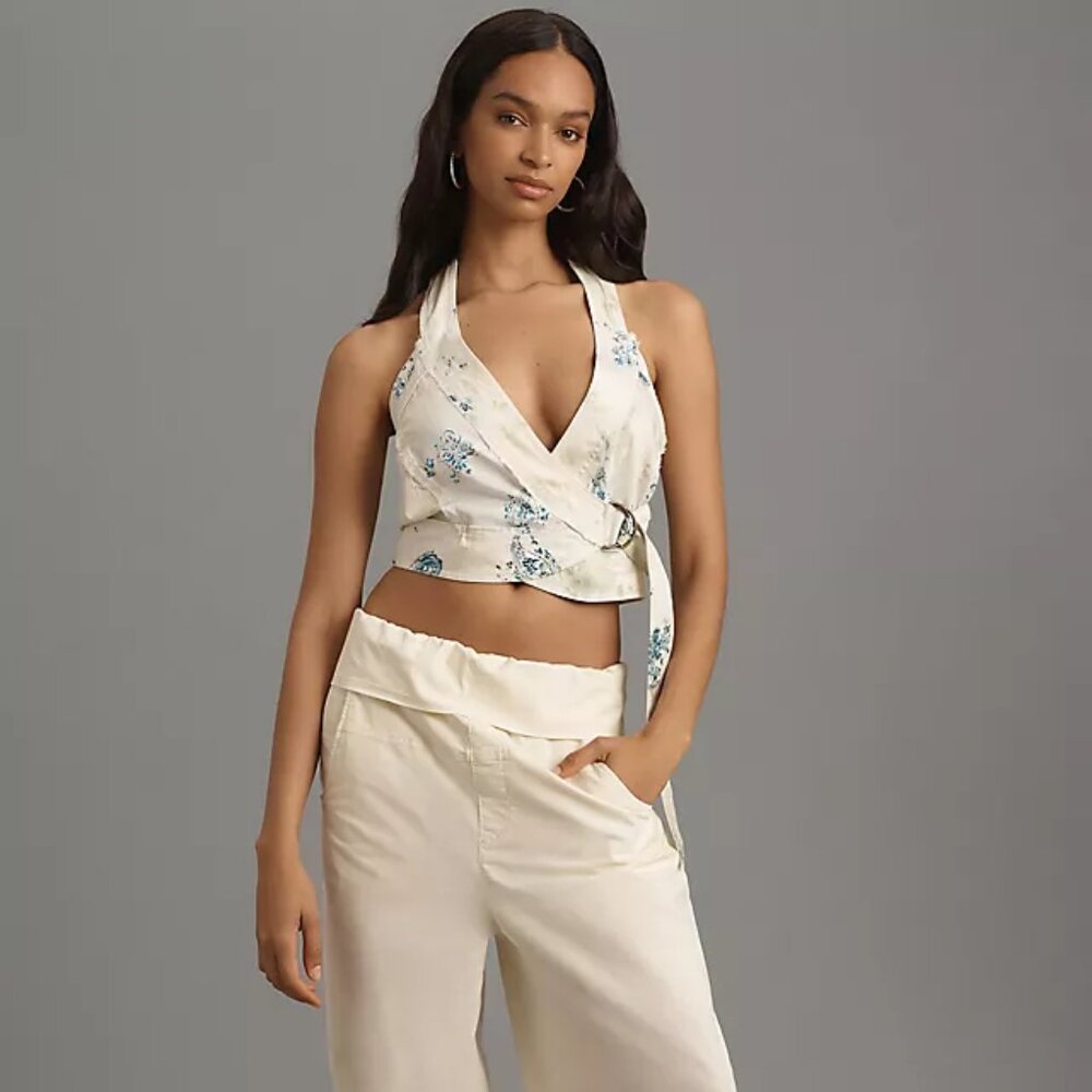 Anthropologie Pilcro Halter Buckle Wrap Top (NEW - XL)